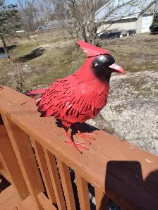 Two metal birds perfect for indoor or outdoor Blue Jay Cardinal - Photo 4