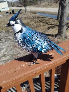 Two metal birds perfect for indoor or outdoor Blue Jay Cardinal - Photo 5