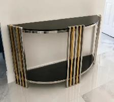 2 CONSOLE 1 TABLE DE CUISINE 3 MIROIR 1 FUR MINK   CHAISES GRIS - Photo 2