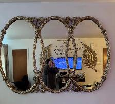 2 CONSOLE 1 TABLE DE CUISINE 3 MIROIR 1 FUR MINK   CHAISES GRIS - Photo 8