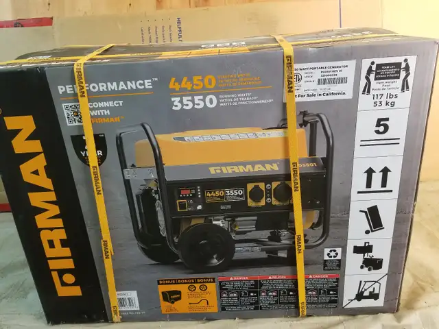 NEW Sealed FIRMAN P03501 Gas-Powered Portable Generator $500 RH
