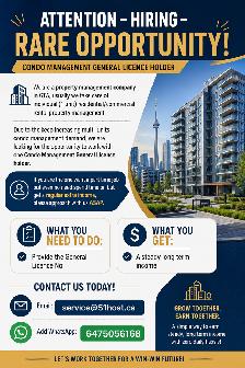 Hiring  Rare Opportunity-Condo Management General Licence holder