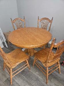 kitchen table and chairs oak
