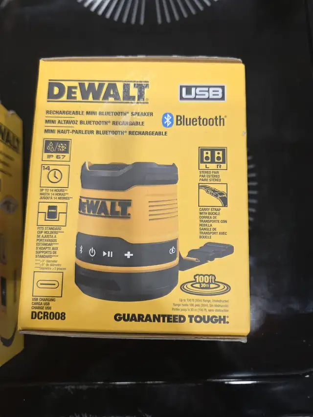 Mini Bluetooth Speaker DEWALT Rechargeable