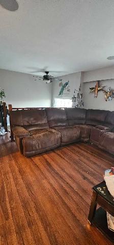 Brown electric sofa