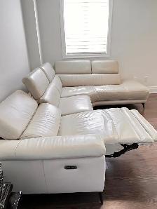 Modern 100% Genuine Leather Power Recliner sofa set - Photo 9
