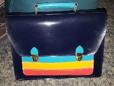 Dark Blue Handbag 14' wide X 11' high. VINTAGE!
