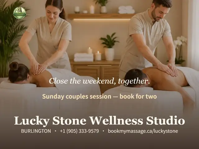 Close the weekend, together.A Sunday couples massage — the mos