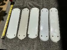 5 Antique Porcelain All White Door Pushes !