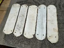 5 Antique Porcelain All White Door Pushes ! - Photo 6
