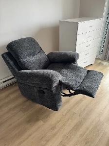 FAUTEUIL INCLINABLE GRIS FONCÉ (quasi neuve) - Photo 2