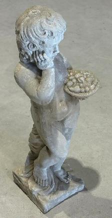 Vintage Concrete Cherub Garden (Holding Grapes) - Photo 3