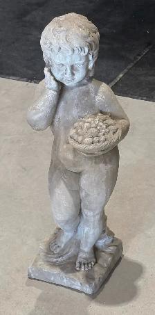 Vintage Concrete Cherub Garden (Holding Grapes) - Photo 5