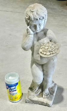 Vintage Concrete Cherub Garden (Holding Grapes) - Photo 6