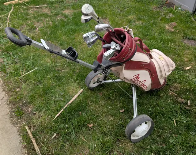 Golf Clubs with Leather Bag