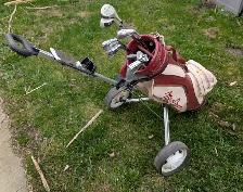 Golf Clubs with Leather Bag