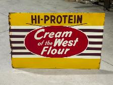 Metal Advertising Sign ("Hi-Protein Farine Cream of The West)