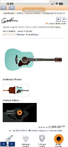 Godin Imperial Laguna Blue GT EQ  acoustic - Photo 6