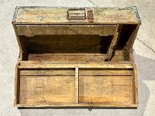 Vintage Unique Wooden Toolbox/Storage Chest- Metal Reinforcement - Photo 2