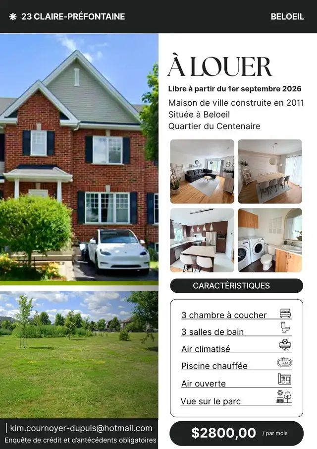 Maison de ville à louer - Beloeil