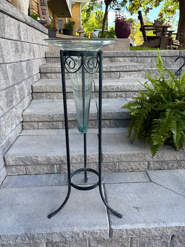 Tall Metal and Glass Stand