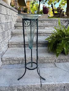 Tall Metal and Glass Stand