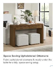 52" accent console with 2 ottomans - Photo 3