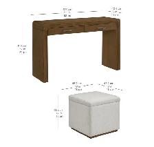 52" accent console with 2 ottomans - Photo 5