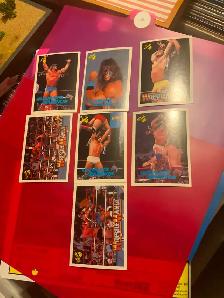 Ultimate Warrior 1990 cards lot of 7. WWF, WWE