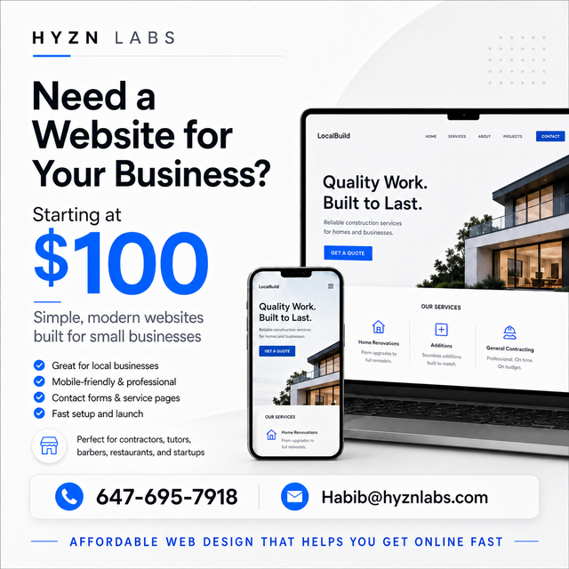 Affordable Business Websites From $100 | Toronto Web Design