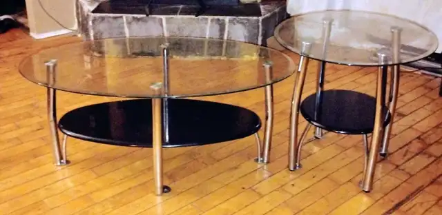 Glass Coffee Table & End Table