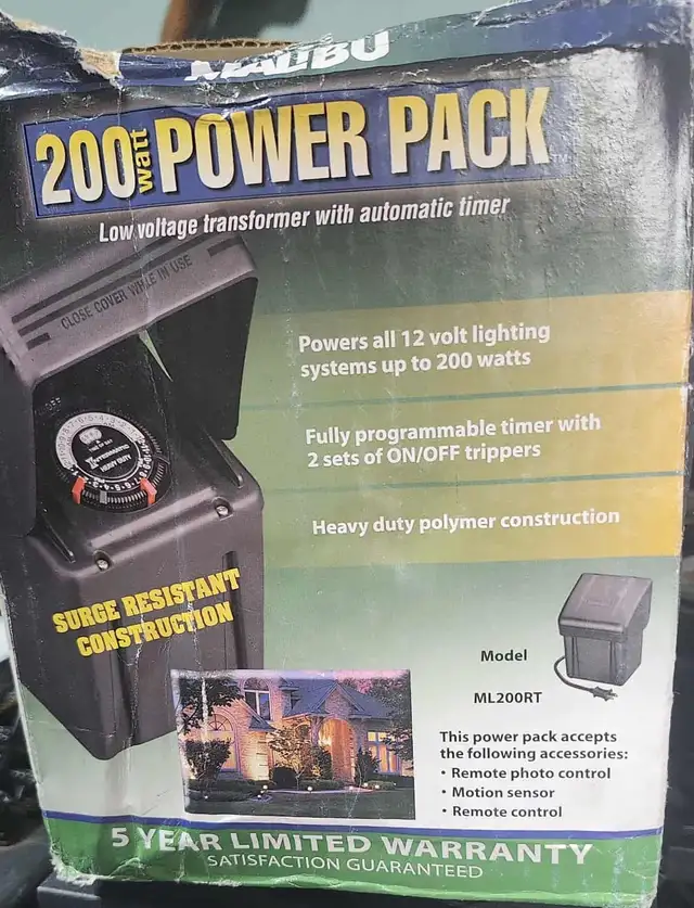 NEW MALIBU 200W LANDSCAPE LIGHT TRANSFORMER  INTERMATIC TIMER 35