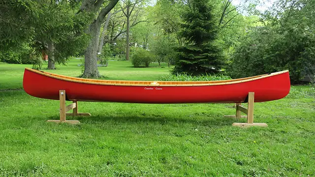 A GREAT CANADIAN CEDAR-CANVAS CANOE