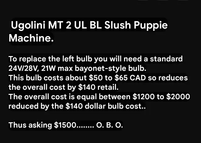 Ugolini Slush Puppie Machine