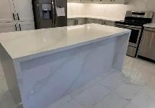 White Quartz Kitchen Countertops & Island   Gray Veins⭐⭐ - Photo 2
