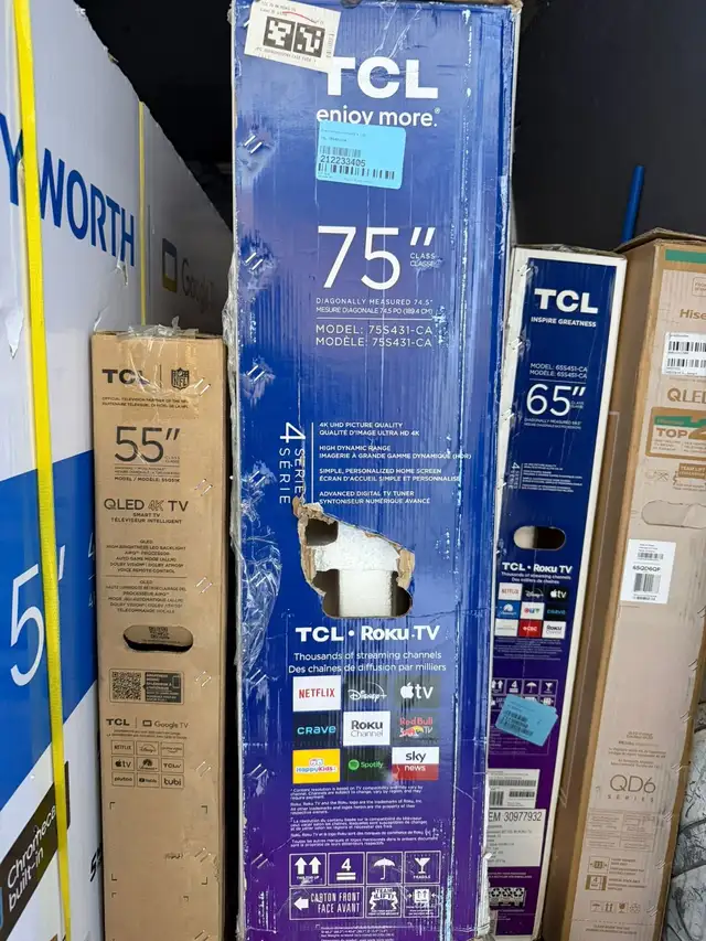 Tv - 75 TCL 75S431-CA Class 4-Series 4K UHD HDR LED Roku Smart