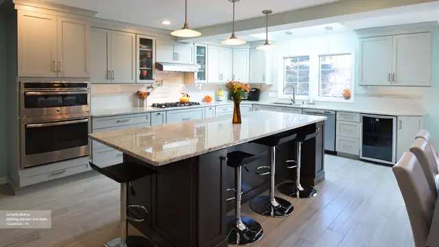 Maple WOOD KITCHEN Cabinets 50% OFF  Quartz Countertops