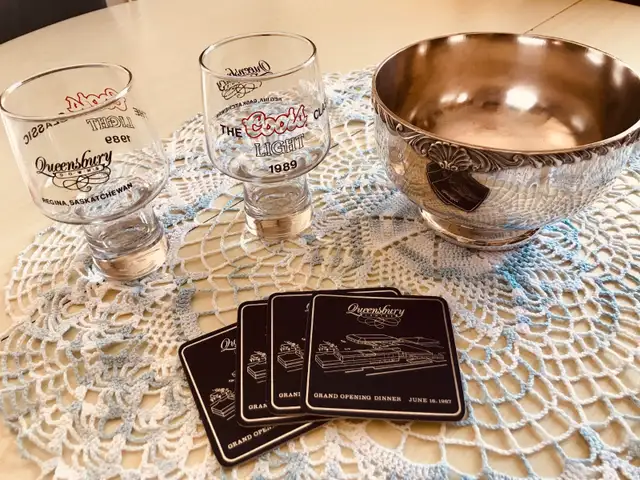 Queensbury Silver Bowl & Glasses