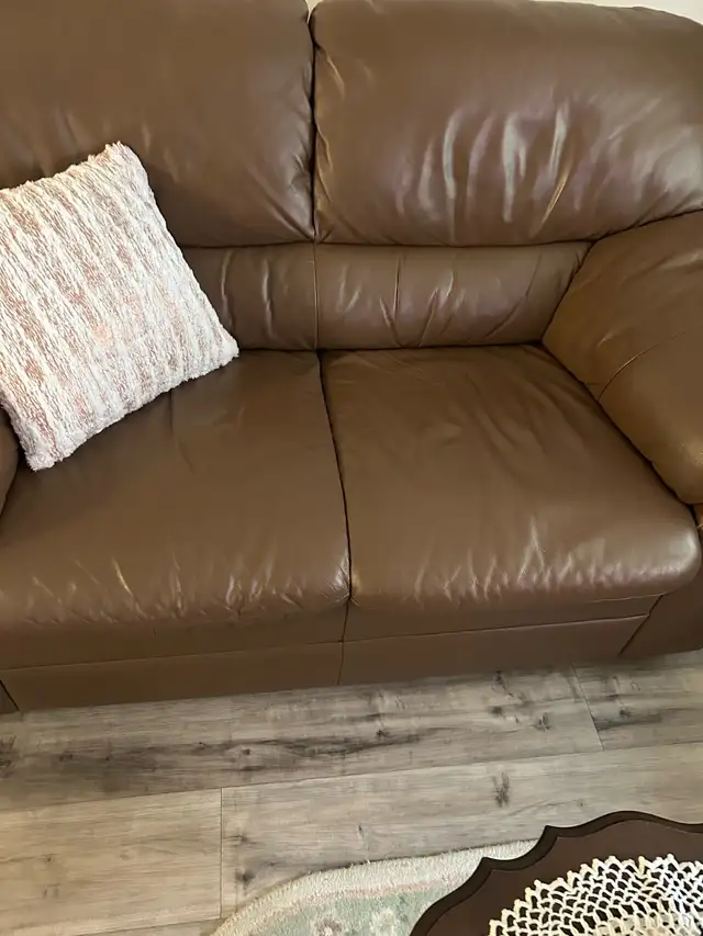 Leather Love Seat. No scratches, Rips. No Pets.  Good Condition