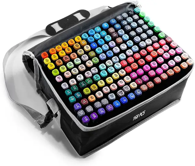 Alcohol Markers 168 Colors with Base Dual Tip Art Drawing Marker