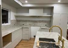 White Quartz Countertop With Golden Tap - Photo 3