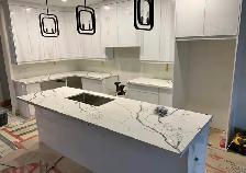 White Quartz Countertop With Golden Tap - Photo 7