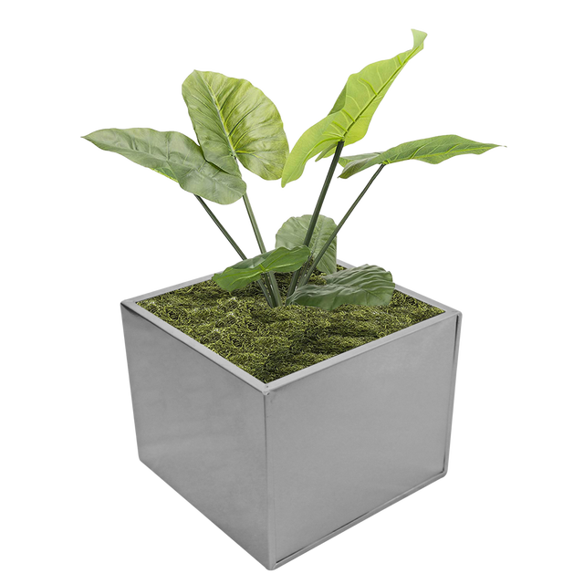 SALE! FOR $3 - SILVER AND BLACK PLANTER