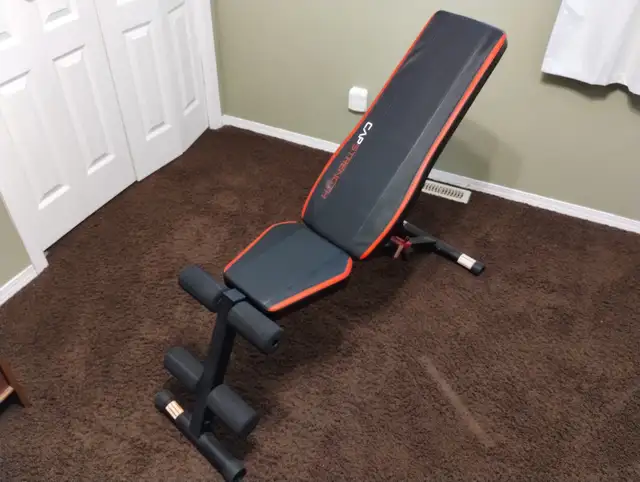 workout bench and dumbbells - FREE