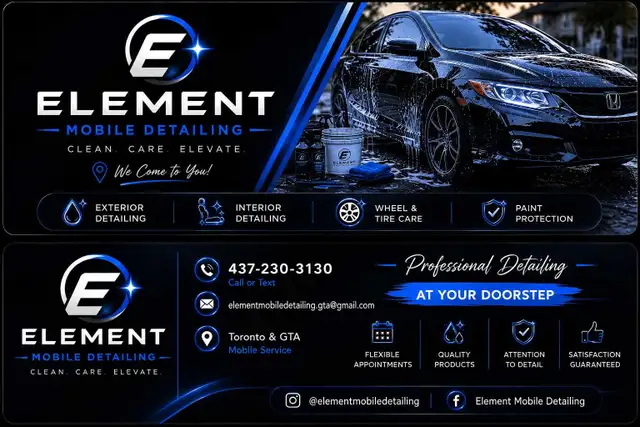 Element Mobile Car Detailing Toronto & GTA ✨ Interior & Exterio