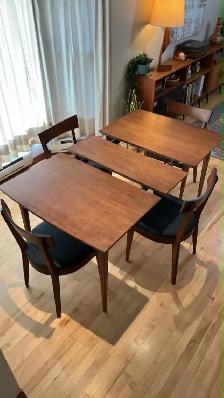 Mid century. TECK TEAK ou NOYER. Ensemble salle à manger. Table. - Photo 6