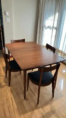 Mid century. TECK TEAK ou NOYER. Ensemble salle à manger. Table. - Photo 8