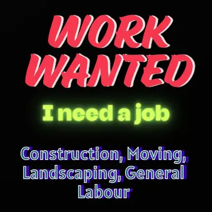WORK WANTED - I NEED A JOB