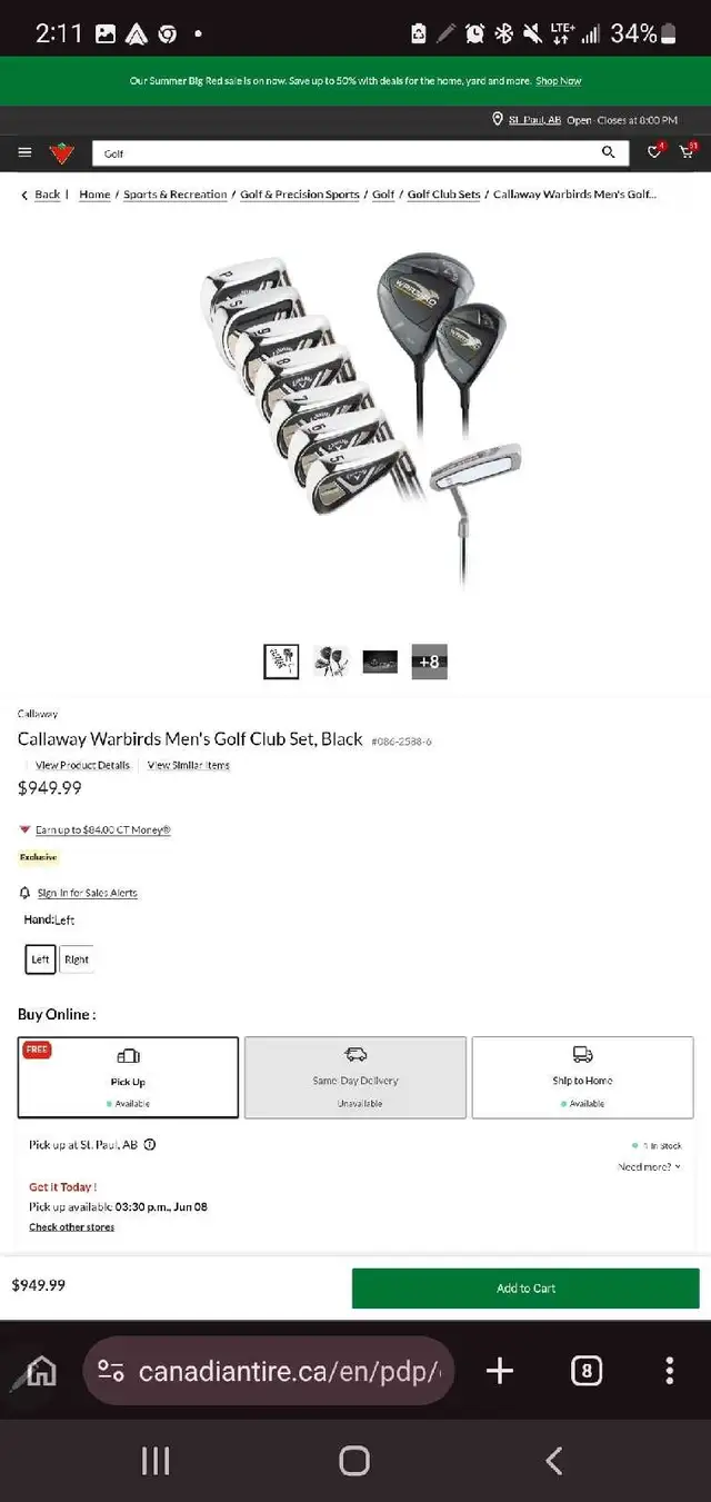 Callaway Warbirds Golf Club Set