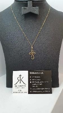 10k yellow gold chain & pendant # 412_11 - Photo 2